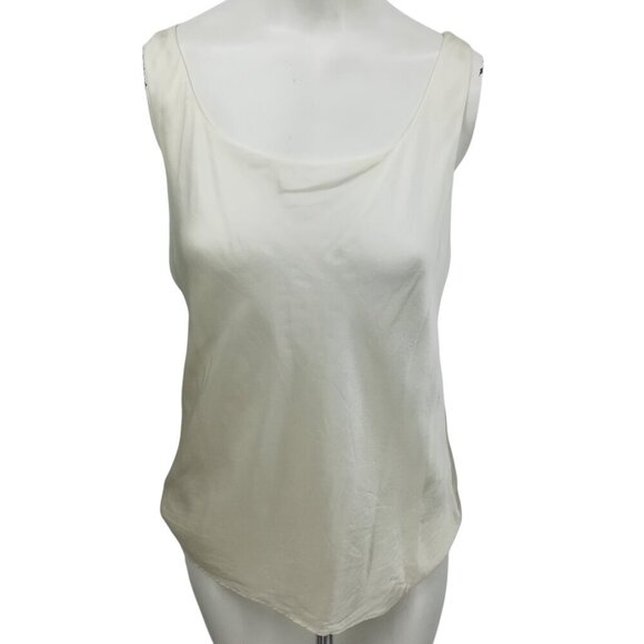 Lafayette 148 100% Silk Winter White Sleeveless Lined Blouse Top Size 4 Scoop - Picture 1 of 10